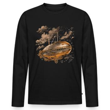 Steam Punk Art Funky Steampunk - Men's Premium Organic Long Sleeve Shirt - black - Front - Nico (187cm)