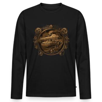 Steam Punk Art Funky Steampunk - Men's Premium Organic Long Sleeve Shirt - black - Front - Nico (187cm)
