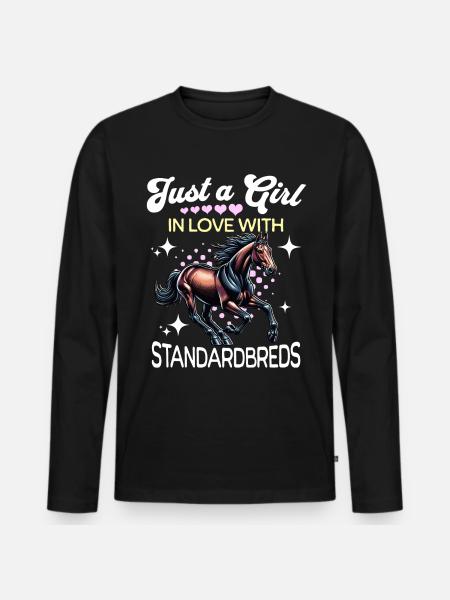 Traber Mädchen Standardbred - Männer Premium Bio Langarmshirt - Schwarz