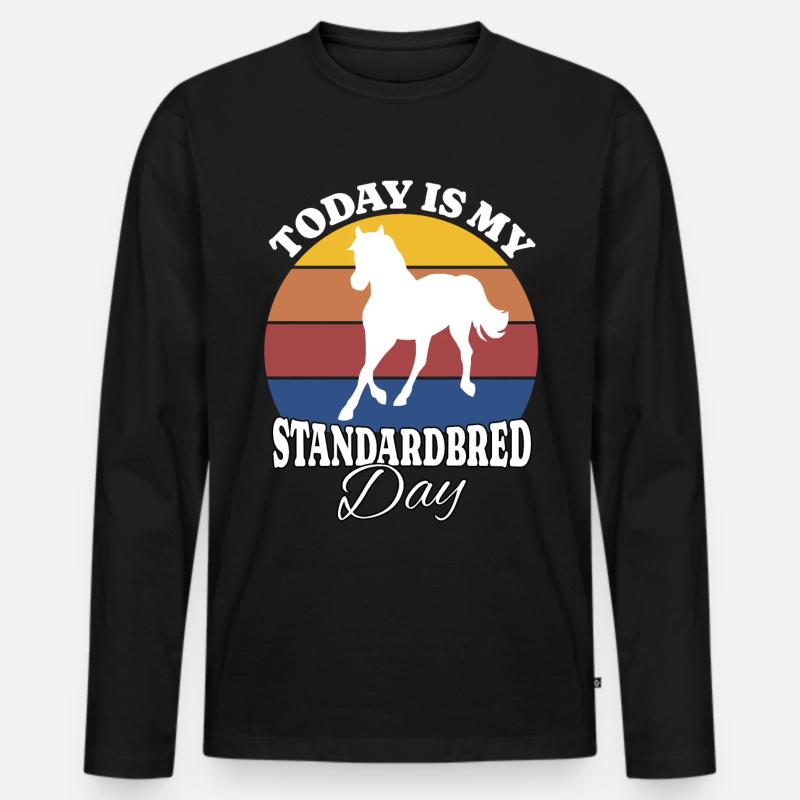 Traber Standardbred - Männer Premium Bio Langarmshirt - Schwarz