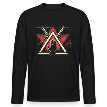 Arnis Eskrima Kali Fma - Men's Premium Organic Long Sleeve Shirt - black - Front - Nico (187cm)