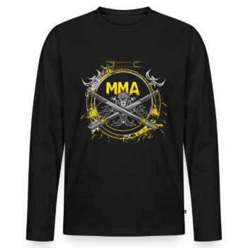 Arnis Eskrima Kali Fma - Men's Premium Organic Long Sleeve Shirt - black - Front - Nico (187cm)
