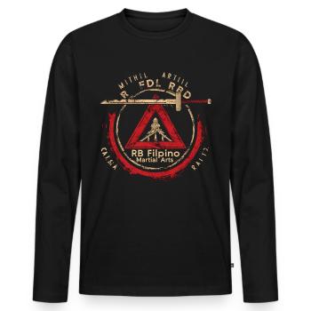 Arnis Eskrima Kali Fma - Men's Premium Organic Long Sleeve Shirt - black - Front - Nico (187cm)