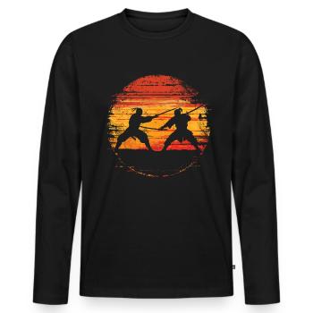 Arnis Eskrima Kali Fma - Men's Premium Organic Long Sleeve Shirt - black - Front - Nico (187cm)