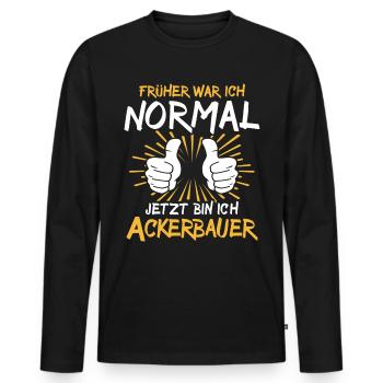 Ackerbauer Spruch - T-shirt manches longues Premium bio Homme - noir - Devant - Nico (187cm)