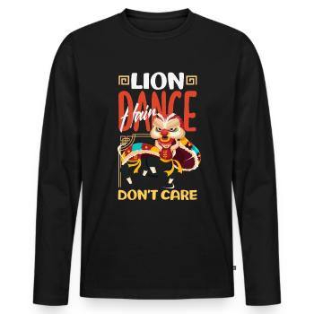 Nouvel An chinois Lune Lion Danse - T-shirt manches longues Premium bio Homme - noir - Devant - Nico (187cm)
