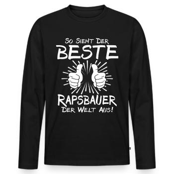 Best rapeseed farmer - Men's Premium Organic Long Sleeve Shirt - black - Front - Nico (187cm)