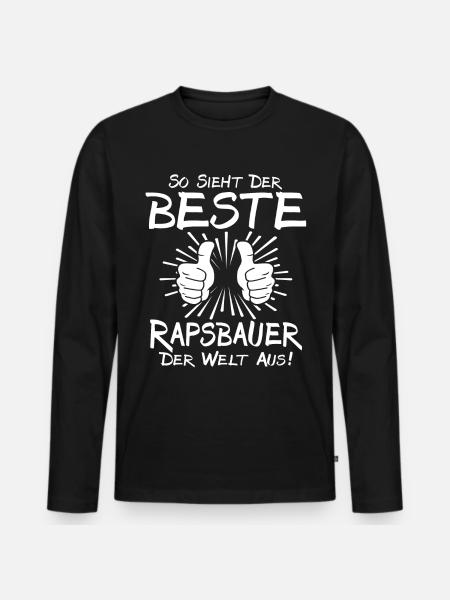 Bester Rapsbauer - Männer Premium Bio Langarmshirt - Schwarz