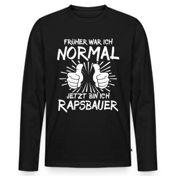 Producteur de colza - T-shirt manches longues Premium bio Homme - noir - Devant - Nico (187cm)