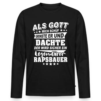 Producteur de colza - T-shirt manches longues Premium bio Homme - noir - Devant - Nico (187cm)