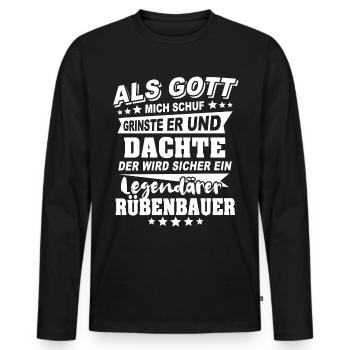Beet farmer - Men's Premium Organic Long Sleeve Shirt - black - Front - Nico (187cm)