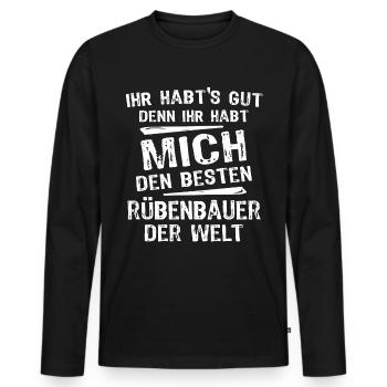 Beet farmer - Men's Premium Organic Long Sleeve Shirt - black - Front - Nico (187cm)