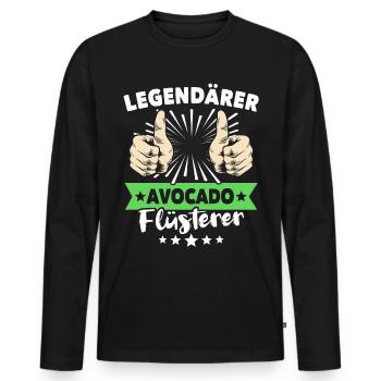 Dictons sur l’avocat - T-shirt manches longues Premium bio Homme - noir - Devant - Nico (187cm)