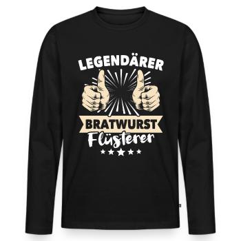 Dictons de Bratwurst - T-shirt manches longues Premium bio Homme - noir - Devant - Nico (187cm)