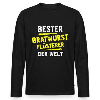 Cadeau Bratwurst - T-shirt manches longues Premium bio Homme - noir - Devant - Nico (187cm)