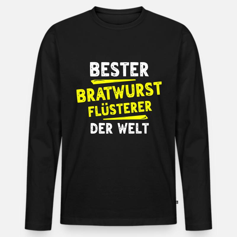 Bratwurst Geschenk - Männer Premium Bio Langarmshirt - Schwarz
