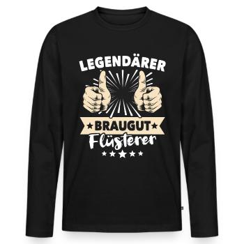 Dictons de Braugut - T-shirt manches longues Premium bio Homme - noir - Devant - Nico (187cm)