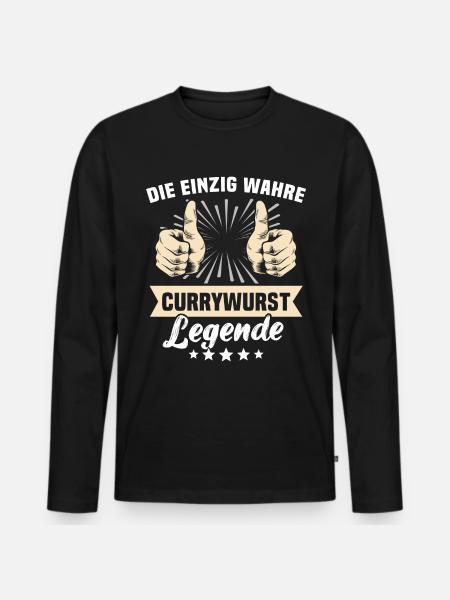Currywurst Sprüche - Männer Premium Bio Langarmshirt - Schwarz