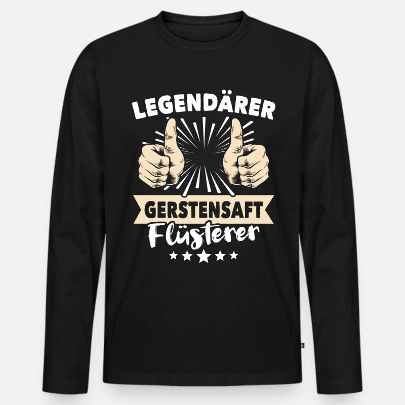Gerstensaft Sprüche - Männer Premium Bio Langarmshirt - Schwarz