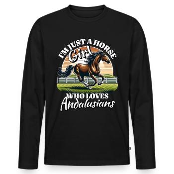 J’adore le dicton andalou - T-shirt manches longues Premium bio Homme - noir - Devant - Nico (187cm)