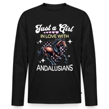 Fille andalouse Andalousie - T-shirt manches longues Premium bio Homme - noir - Devant - Nico (187cm)
