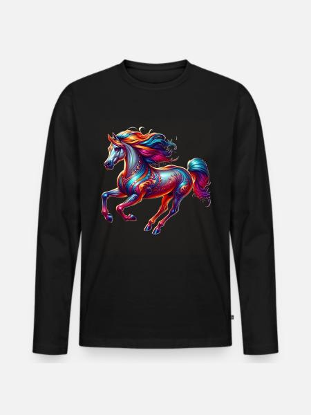 Cheval andalou - T-shirt manches longues Premium bio Homme - noir