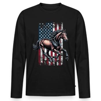 Andalou US Andalusier - T-shirt manches longues Premium bio Homme - noir - Devant - Nico (187cm)