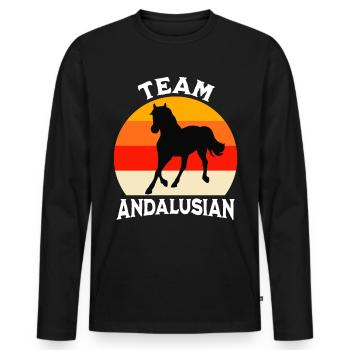 L’équipe Andalou - T-shirt manches longues Premium bio Homme - noir - Devant - Nico (187cm)