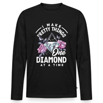 Accessories for Diamond Art Diamond Painter - Men's Premium Organic Long Sleeve Shirt - black - Front - Nico (187cm)