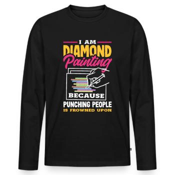 Accessories for Diamond Art Diamond Painter - Men's Premium Organic Long Sleeve Shirt - black - Front - Nico (187cm)