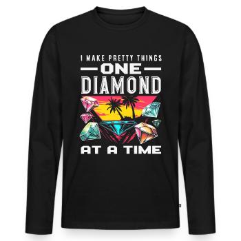 Zubehör Für Diamantkunst Diamantmaler - Männer Premium Bio Langarmshirt - Schwarz - Vorne - Nico (187cm)