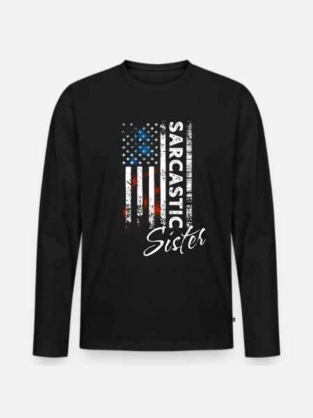 Sarcastic Sister - Men's Premium Organic Long Sleeve Shirt - black