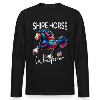 Cheval de la Comté, Cheval chuchoteur - T-shirt manches longues Premium bio Homme - noir - Devant - Nico (187cm)