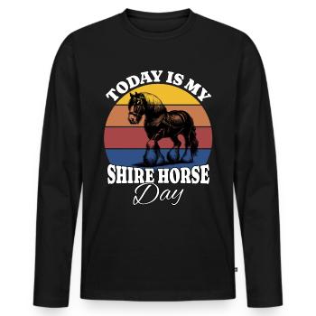 Shire Horse Shire Horse - Männer Premium Bio Langarmshirt - Schwarz - Vorne - Nico (187cm)