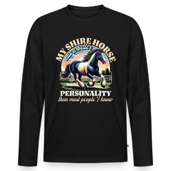 Dicton du cheval de la Comté Cheval de la Comté - T-shirt manches longues Premium bio Homme - noir - Devant - Nico (187cm)