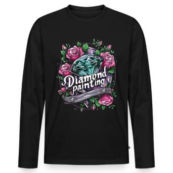 Zubehör Für Diamantkunst Diamantmaler - Männer Premium Bio Langarmshirt - Schwarz - Vorne - Nico (187cm)
