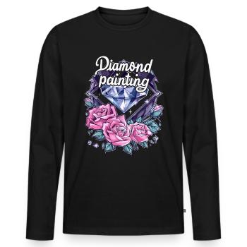 Accessories for Diamond Art Diamond Painter - Men's Premium Organic Long Sleeve Shirt - black - Front - Nico (187cm)