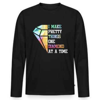 Zubehör Für Diamantkunst Diamantmaler - Männer Premium Bio Langarmshirt - Schwarz - Vorne - Nico (187cm)