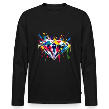 Zubehör Für Diamantkunst Diamantmaler - Männer Premium Bio Langarmshirt - Schwarz - Vorne - Nico (187cm)
