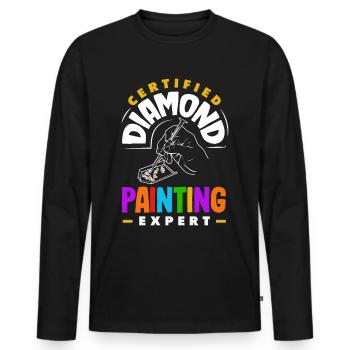 Zubehör Für Diamantkunst Diamantmaler - Männer Premium Bio Langarmshirt - Schwarz - Vorne - Nico (187cm)