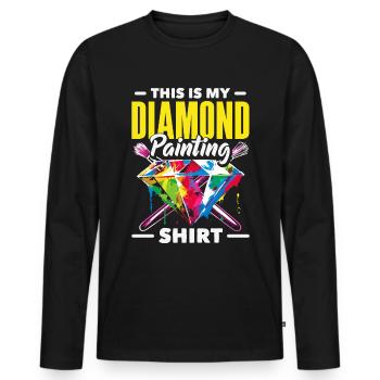 Zubehör Für Diamantkunst Diamantmaler - Männer Premium Bio Langarmshirt - Schwarz - Vorne - Nico (187cm)