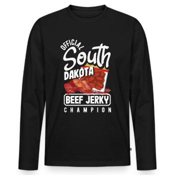 Beef Jerky Dealer Beef Jerky Costume - Men's Premium Organic Long Sleeve Shirt - black - Front - Nico (187cm)