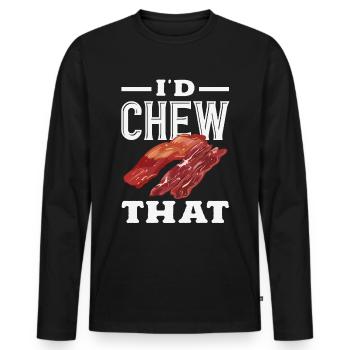Beef Jerky Dealer Beef Jerky Costume - Men's Premium Organic Long Sleeve Shirt - black - Front - Nico (187cm)
