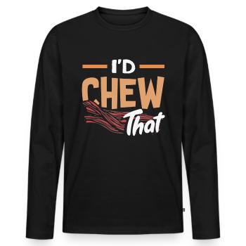 Beef Jerky Dealer Beef Jerky Costume - Men's Premium Organic Long Sleeve Shirt - black - Front - Nico (187cm)