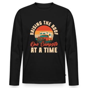 Motorhome accessories Pop-up camper - Men's Premium Organic Long Sleeve Shirt - black - Front - Nico (187cm)