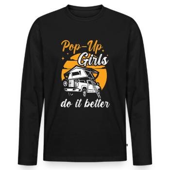 Motorhome accessories Pop-up camper - Men's Premium Organic Long Sleeve Shirt - black - Front - Nico (187cm)