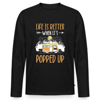 Motorhome accessories Pop-up camper - Men's Premium Organic Long Sleeve Shirt - black - Front - Nico (187cm)