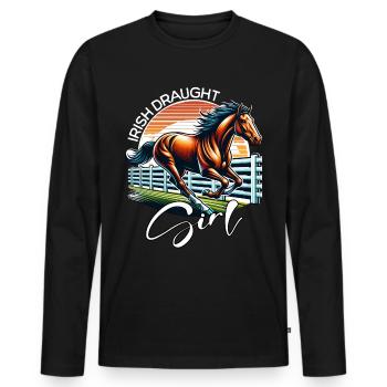 Irish Draught Girl Irish Draft Horse - Men's Premium Organic Long Sleeve Shirt - black - Front - Nico (187cm)
