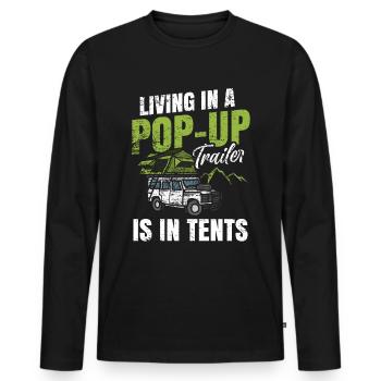 Motorhome accessories Pop-up camper - Men's Premium Organic Long Sleeve Shirt - black - Front - Nico (187cm)