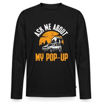 Motorhome accessories Pop-up camper - Men's Premium Organic Long Sleeve Shirt - black - Front - Nico (187cm)